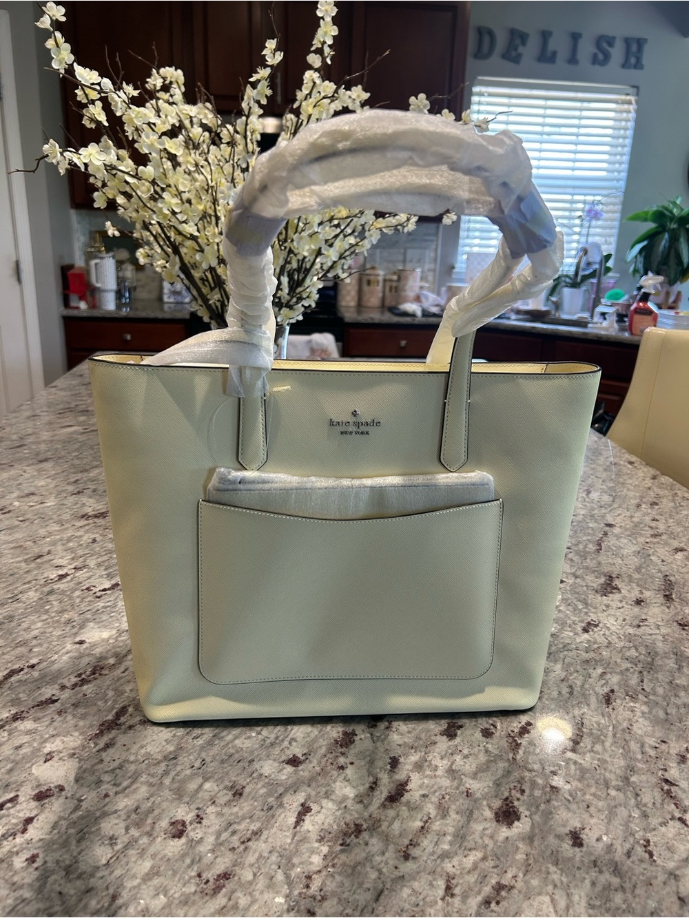 Kate Spade Soft Yellow Tote Bag, includes Two Matching Pouches - NWT